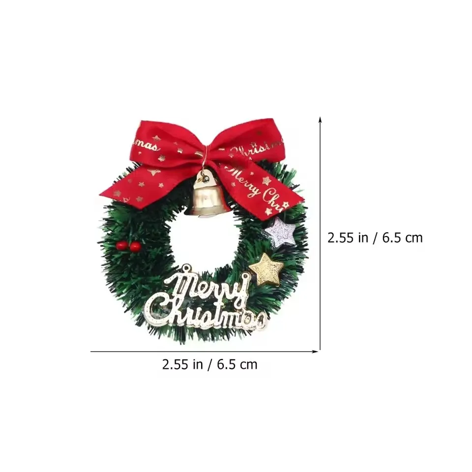 10pcs/pack Christmas Wreath Tree Wreaths Hanging Decorations Miniature Garland Simulated Furniture Ornament Toy - Image 6