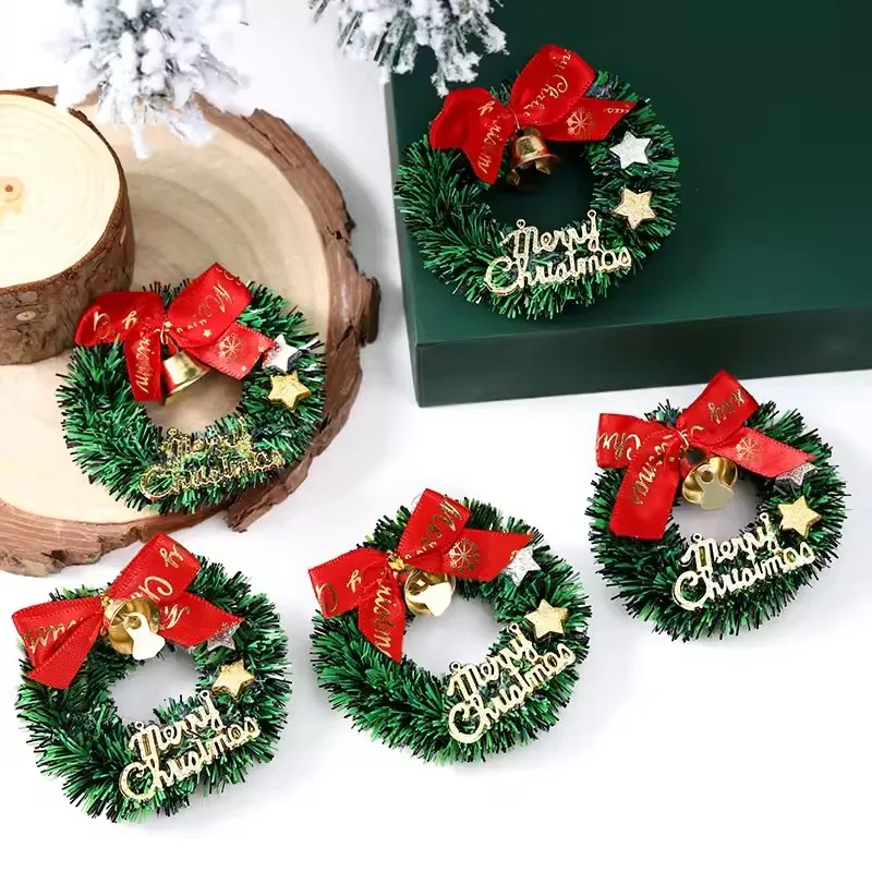 10pcs/pack Christmas Wreath Tree Wreaths Hanging Decorations Miniature Garland Simulated Furniture Ornament Toy - Image 3