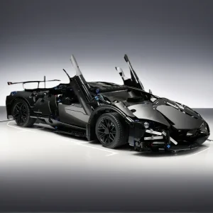 1:14 Black Sports Car Building Blocks Set 1000PCS+, Suitable for 14+, Educational Assembled Model, Home Decoration & Gift