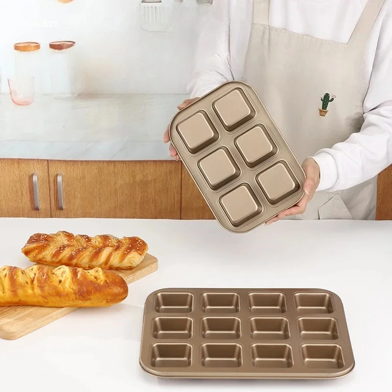 12 Cavity Baking Tray Square Multi-purposebakingtray Non-Stick Mini Muffin Baking Cake Pan Muffin Tin Tray Kitchen Accessories