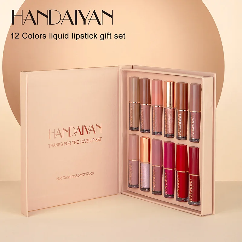 12 Color Matte Liquid Lipstick Kit Non Stick Cup Waterproof Lip Gloss Long Lasting Korean Cosmetics Makeup For Women - Image 2
