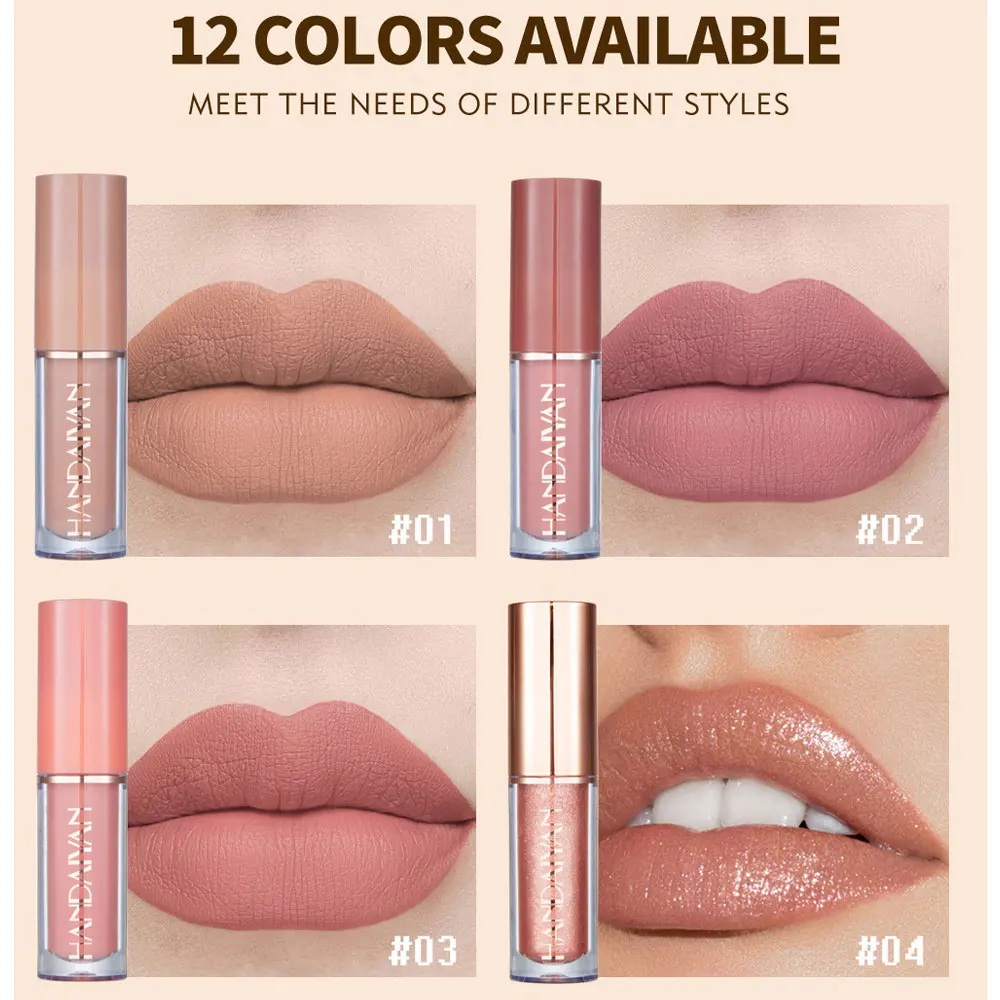 12 Color Matte Liquid Lipstick Kit Non Stick Cup Waterproof Lip Gloss Long Lasting Korean Cosmetics Makeup For Women - Image 5
