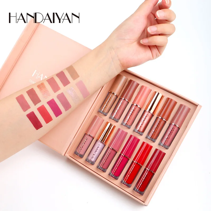 12 Color Matte Liquid Lipstick Kit Non Stick Cup Waterproof Lip Gloss Long Lasting Korean Cosmetics Makeup For Women - Image 3