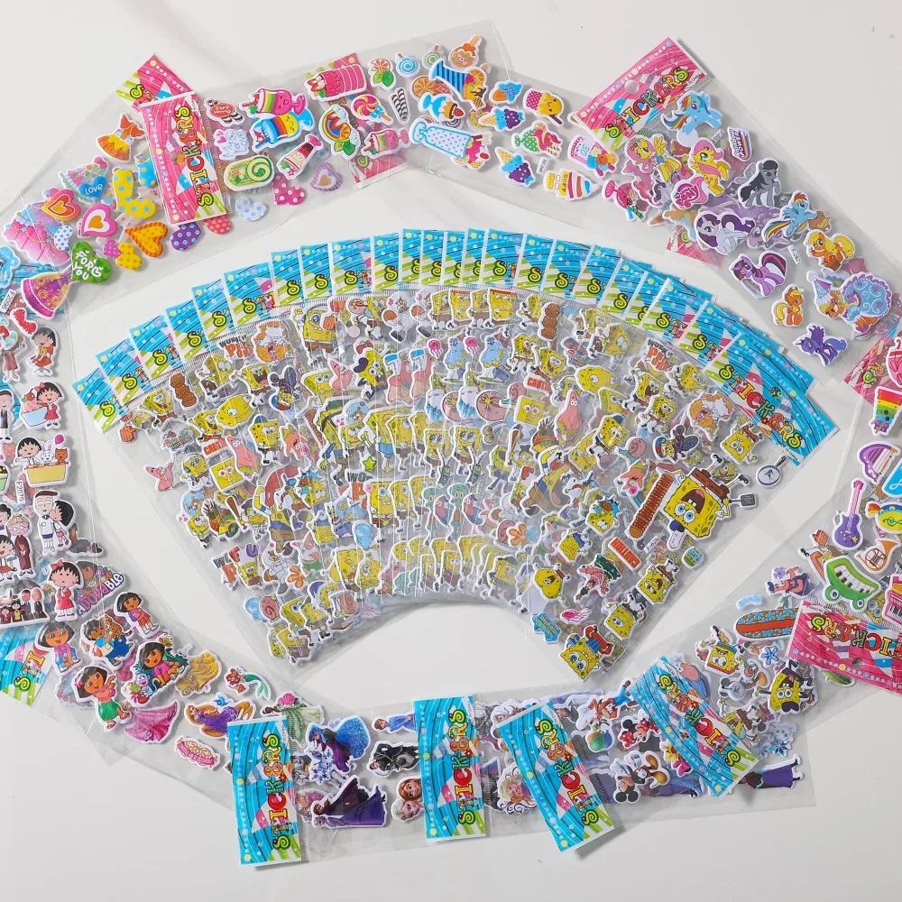 12-Pack SpongeBob 3D Stickers - Cute Cartoon Bubble Sticker Sheets, Educational DIY Toys and Gifts for Kids, Boys and Girls - Image 5