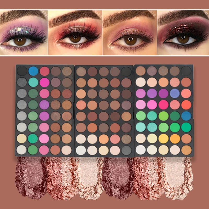 120 Color Eye Makeup,3-in-1 Eyeshadow Palette,Matte Shimmer Highly Pigmented Long Lasting Waterproof Eye Shadow for Festival - Image 3