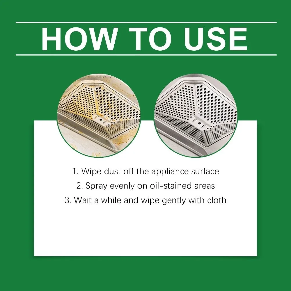 120ML Kitchen Appliance Cleaner Powerful Cleaning Degreaser Appliance Stain Remover Non-Toxic Multi Purpose Spray Cleaner