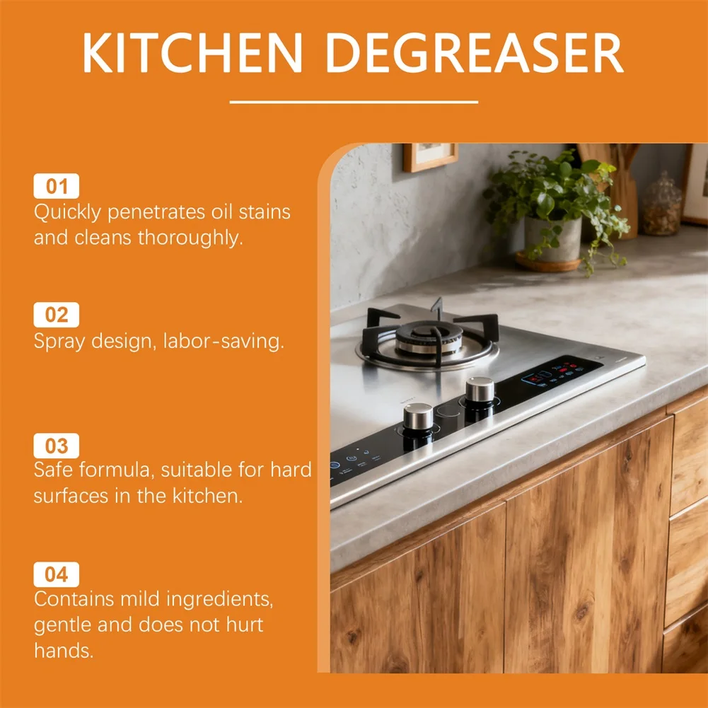 120ml Multi-Purpose Cleaner Kitchen Spray Fresh-Scented No Harsh Odors Removes Grease Stains Multi-Purpose Cleaner For Kicthen - Image 3