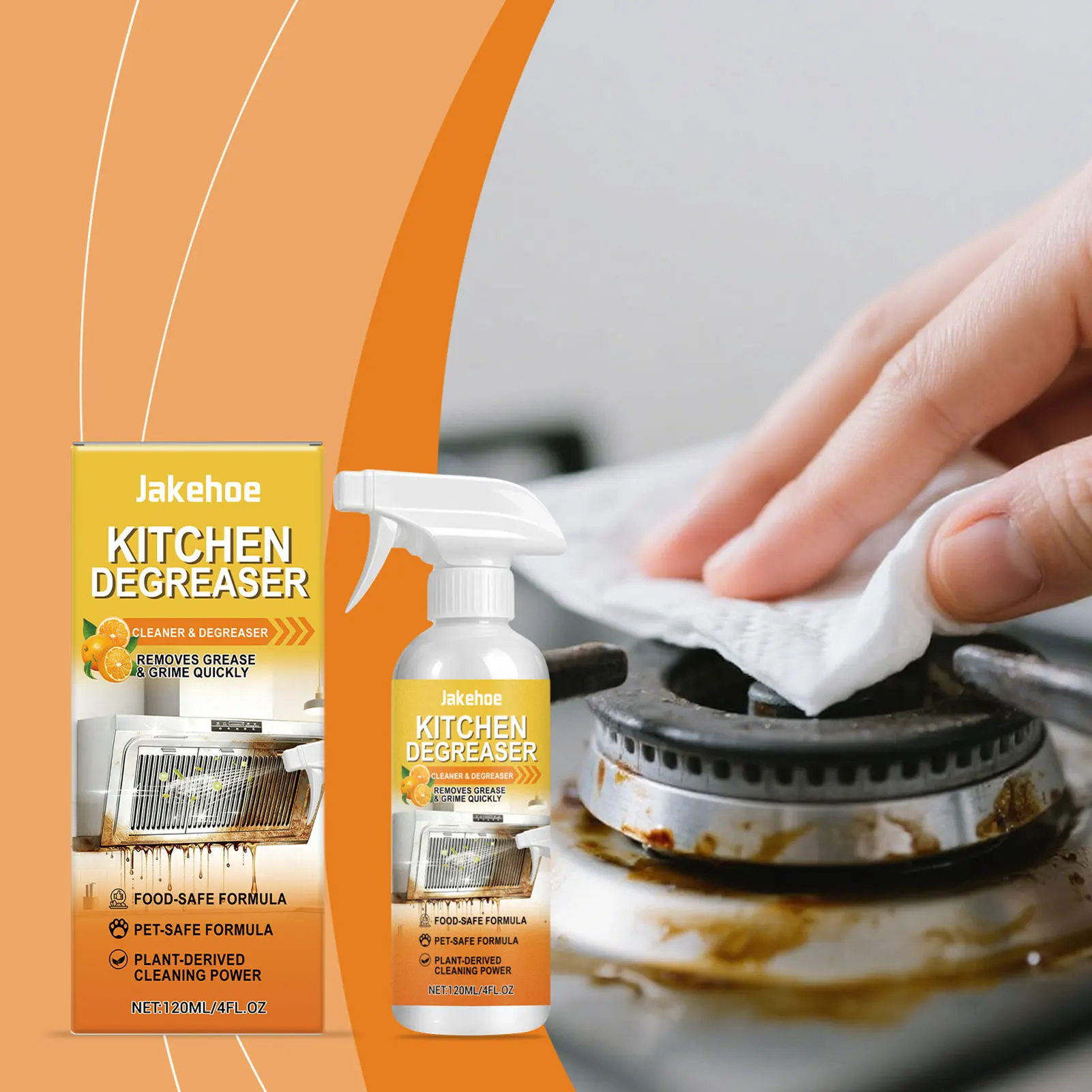 120ml Multi-Purpose Cleaner Kitchen Spray Fresh-Scented No Harsh Odors Removes Grease Stains Multi-Purpose Cleaner For Kicthen