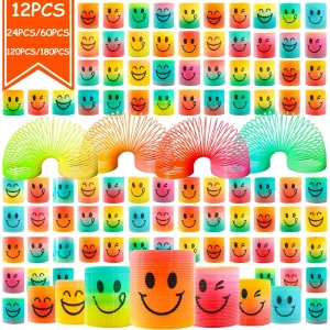 12/180Pcs Mini Rainbow Magic Springs Circle Party Favor Birthdy Gift Fidgot Goodie Bag Stuffers Pinata Filler Gifts Party Gift