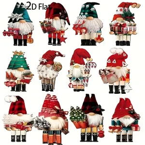 12/24/36Pcs New Year Wooden Christmas Nutcracker Pendants Christmas Tree Hanging Ornaments Creative Santa Claus Banner Gifts