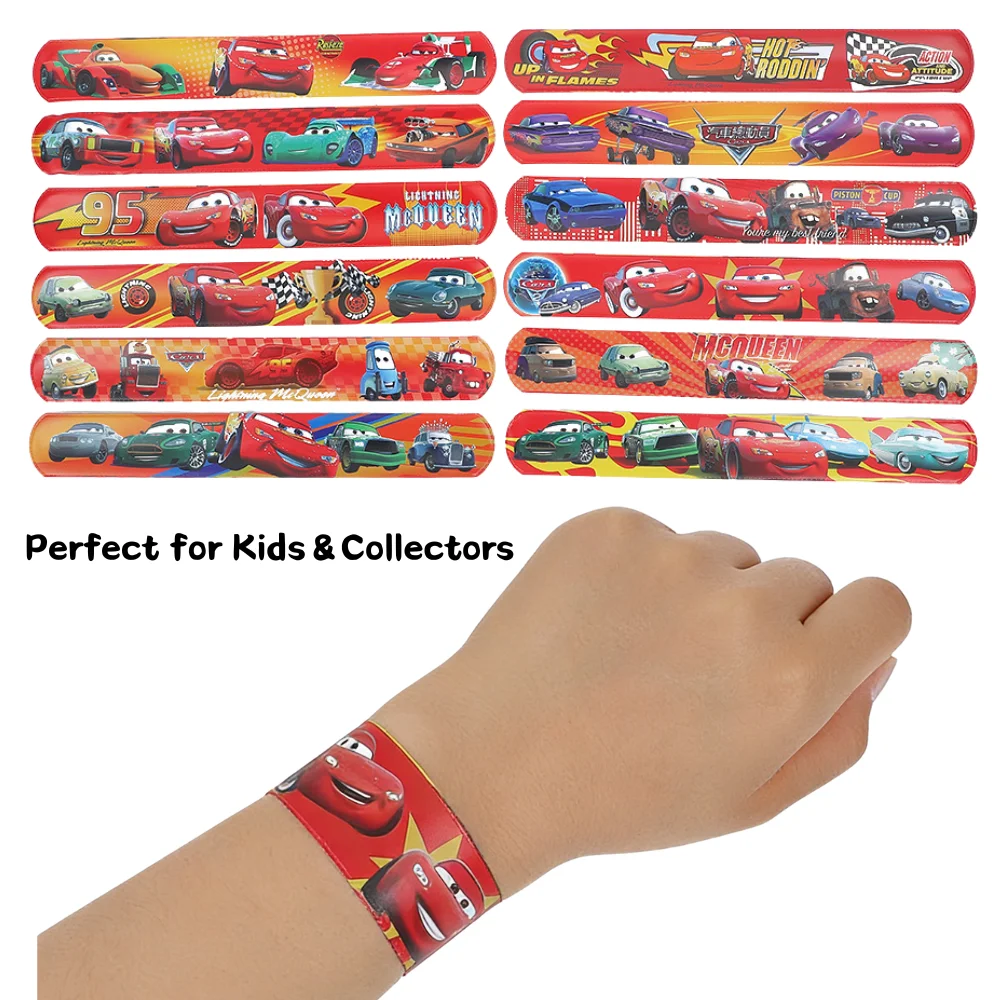 12/24/36pcs Pixar Car Slap Bracelets – Lightning McQueen Party Favors & Keepsakes for Kids’ Birthdays Christmas Stocking Stuffer - Image 2
