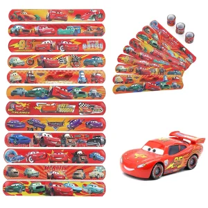12/24/36pcs Pixar Car Slap Bracelets – Lightning McQueen Party Favors & Keepsakes for Kids’ Birthdays Christmas Stocking Stuffer
