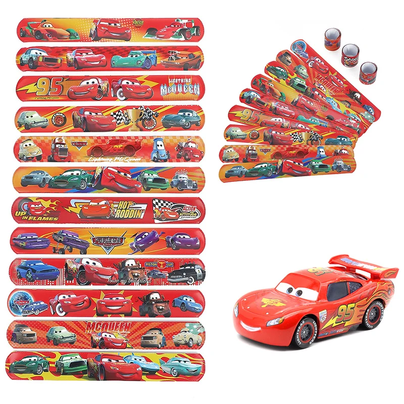 12/24/36pcs Pixar Car Slap Bracelets – Lightning McQueen Party Favors & Keepsakes for Kids’ Birthdays Christmas Stocking Stuffer