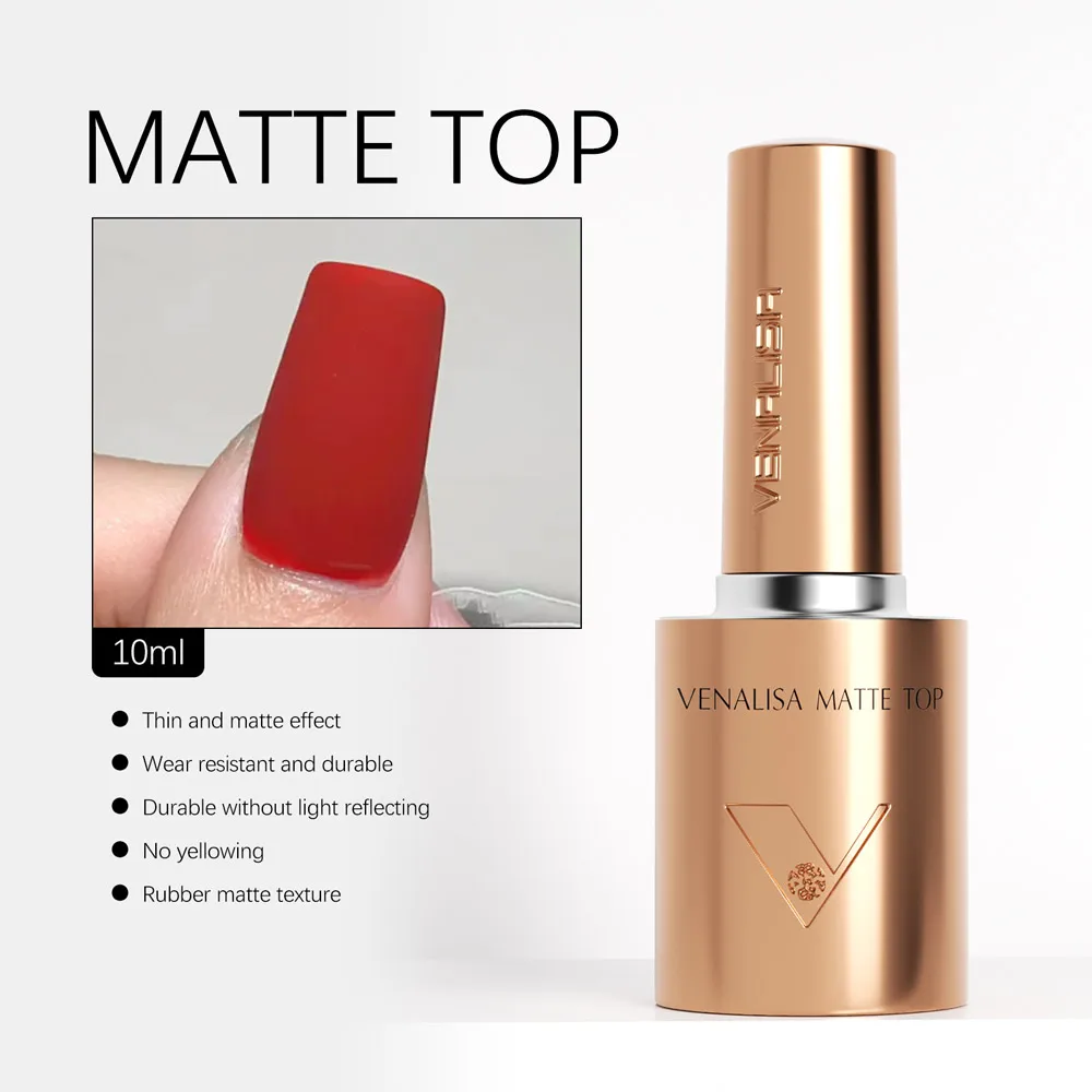 1/2/3pcs Kit Venalisa 10ml Nail Gel Polish HEMA/TPO Free Base Ultra Glossy Diamond Tempered Long Wear Top Coat Matt Gel Varnish - Image 5