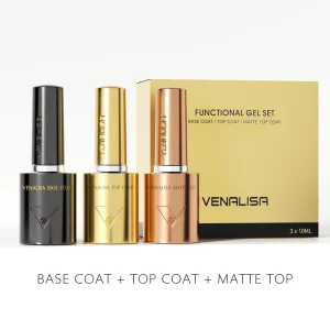 1/2/3pcs Kit Venalisa 10ml Nail Gel Polish HEMA/TPO Free Base Ultra Glossy Diamond Tempered Long Wear Top Coat Matt Gel Varnish