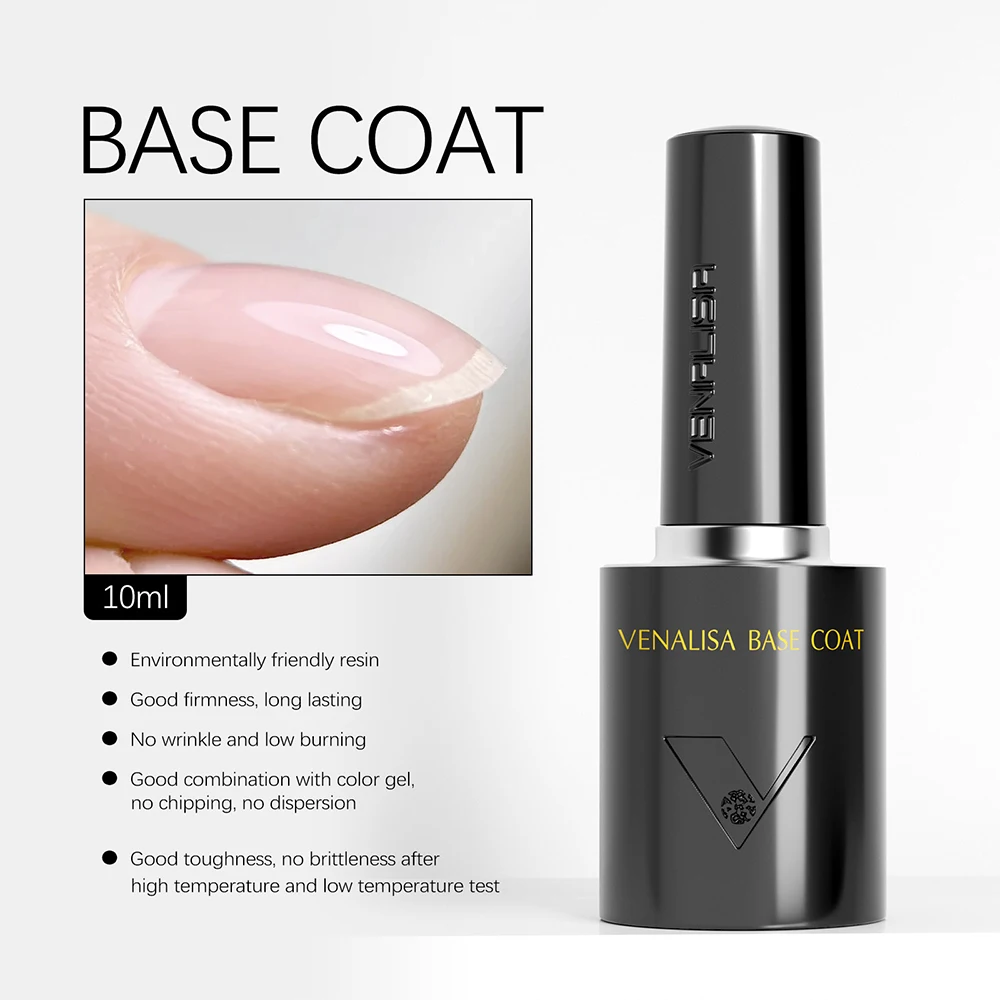 1/2/3pcs Kit Venalisa 10ml Nail Gel Polish HEMA/TPO Free Base Ultra Glossy Diamond Tempered Long Wear Top Coat Matt Gel Varnish - Image 6