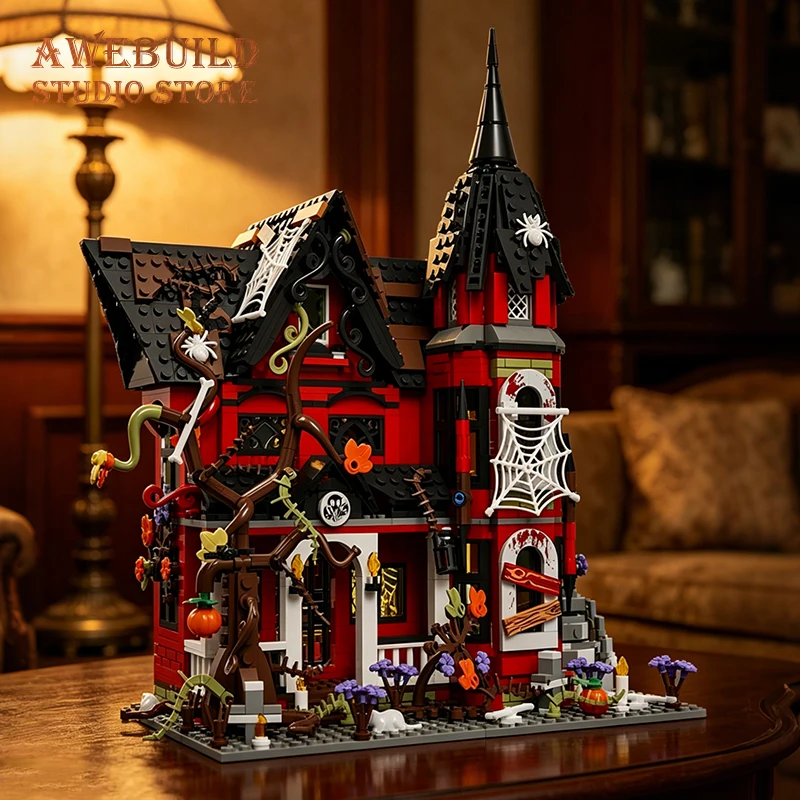 1249Pcs Haunted House Bricks 3D Model Horror Vampire Building MOC Set City Ghost Architecture Blocks Toys Adult Gifts Home Decor - Image 2