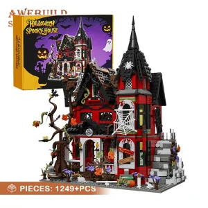 1249Pcs Haunted House Bricks 3D Model Horror Vampire Building MOC Set City Ghost Architecture Blocks Toys Adult Gifts Home Decor