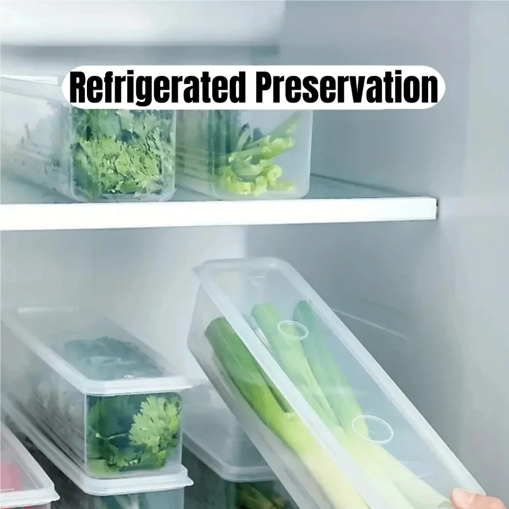 1/2/4Pcs Refrigerator Storage Boxes With Lid Plastic Fresh Keeping Box Kitchen Scallions Cilantro Eggs Noodles Sealed Container - Image 2