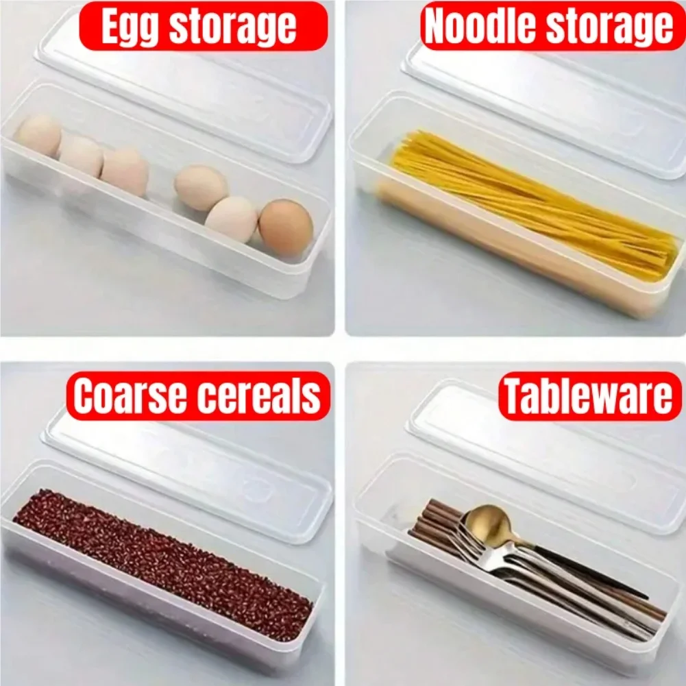 1/2/4Pcs Refrigerator Storage Boxes With Lid Plastic Fresh Keeping Box Kitchen Scallions Cilantro Eggs Noodles Sealed Container - Image 4
