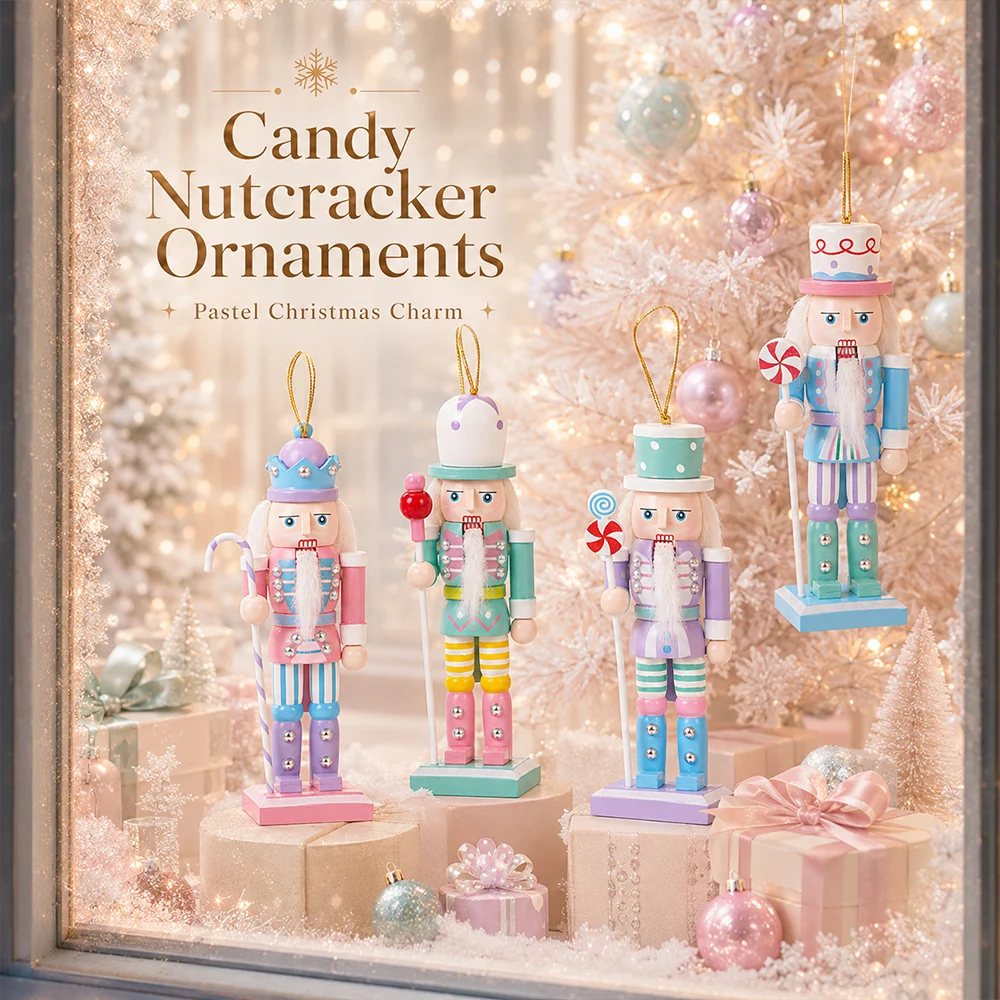 12CM Christmas Nutcracker Soldier Puppet Candy Series Combination Craft Christmas Tree Pendant Family Festival Decoration Gift - Image 3
