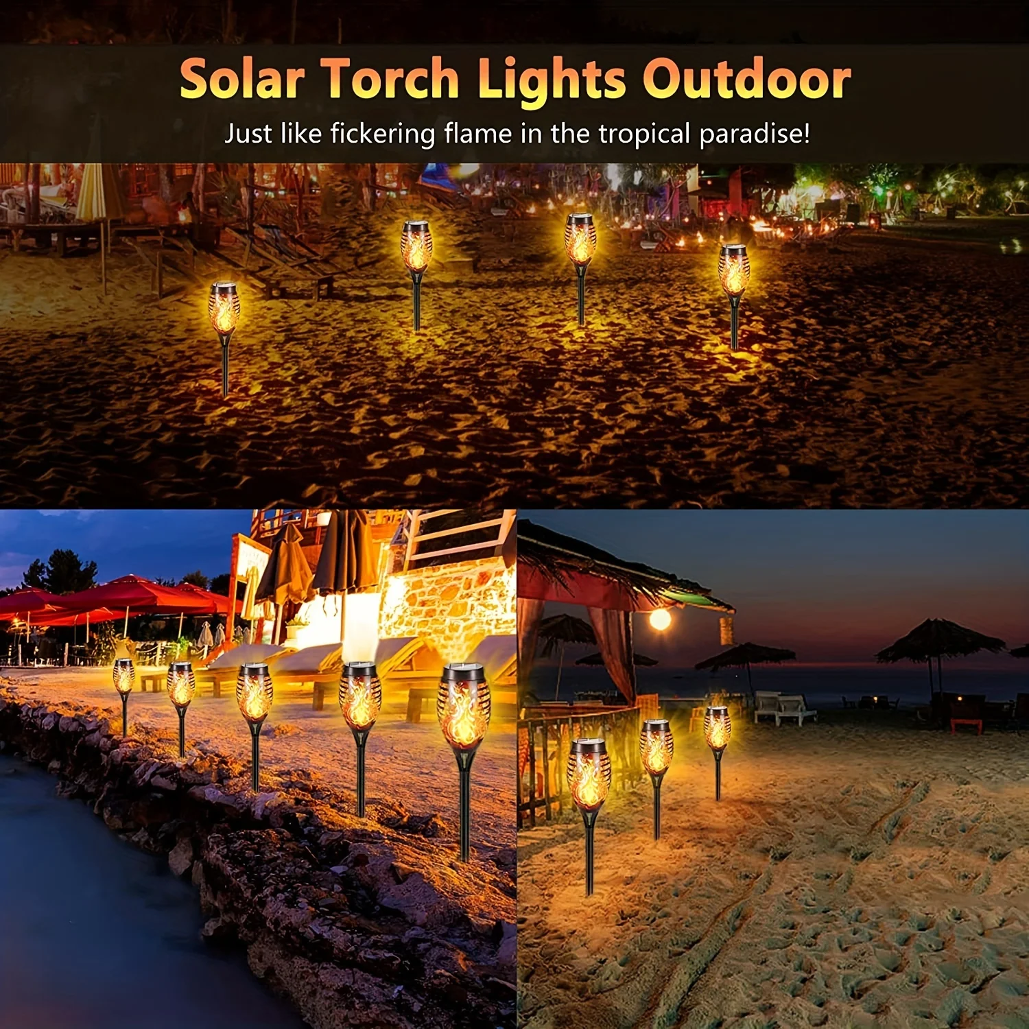 12LED Solar Flame Light Outdoor,Waterproof 12LEDs Torches Landscape Lamp For Outdoor Courtyard Garden Yard,Halloween Decorations - Image 6