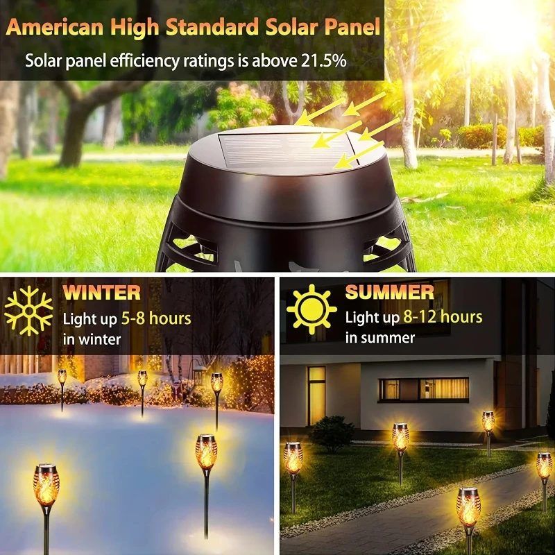 12LED Solar Flame Light Outdoor,Waterproof 12LEDs Torches Landscape Lamp for Outdoor Courtyard Garden Yard,Halloween Decorations - Image 5