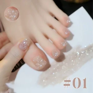 12ML 1PCS Silvery Mountain Diamond Nail Polish Top Selling Ice Transparent Blue Green Glitter Diamond Gel Nail Polish