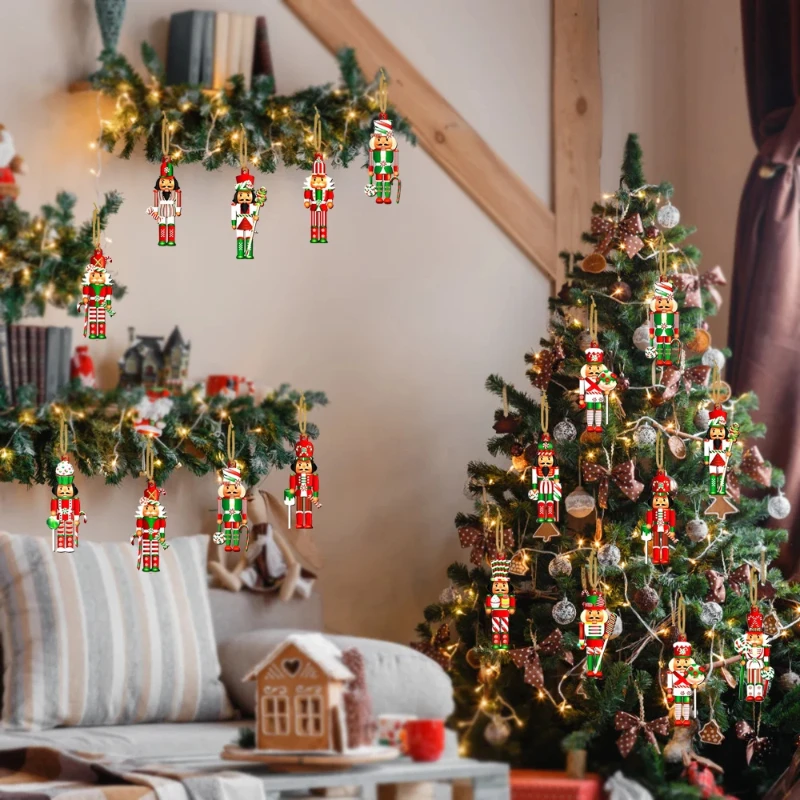 12PCS New Christmas candy Nutcracker flat hanging Xmas Tree Hanging Ornament Christmas Decoration for Home Gift - Image 4