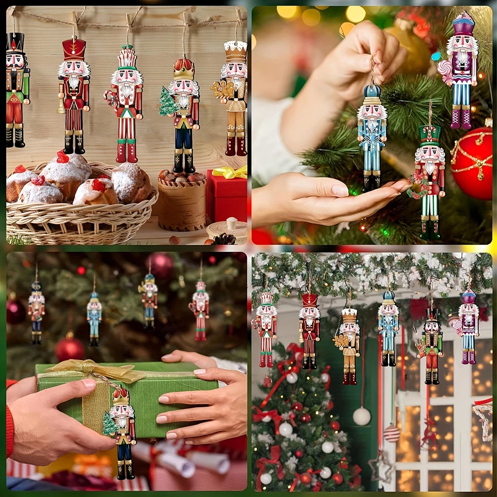12PCS Nutcracker Wooden Decorative Set - Christmas Gift, Party Decoration And Home Decor - Image 2