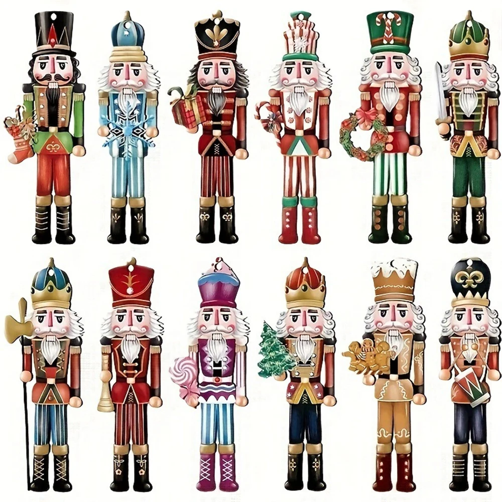 12PCS Nutcracker Wooden Decorative Set - Christmas Gift, Party Decoration And Home Decor - Image 6