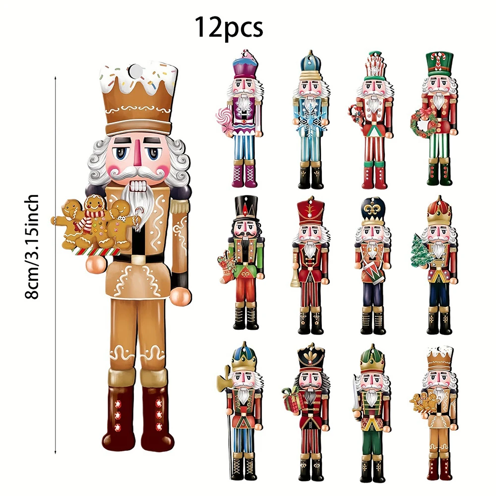 12PCS Nutcracker Wooden Decorative Set - Christmas Gift, Party Decoration And Home Decor - Image 5