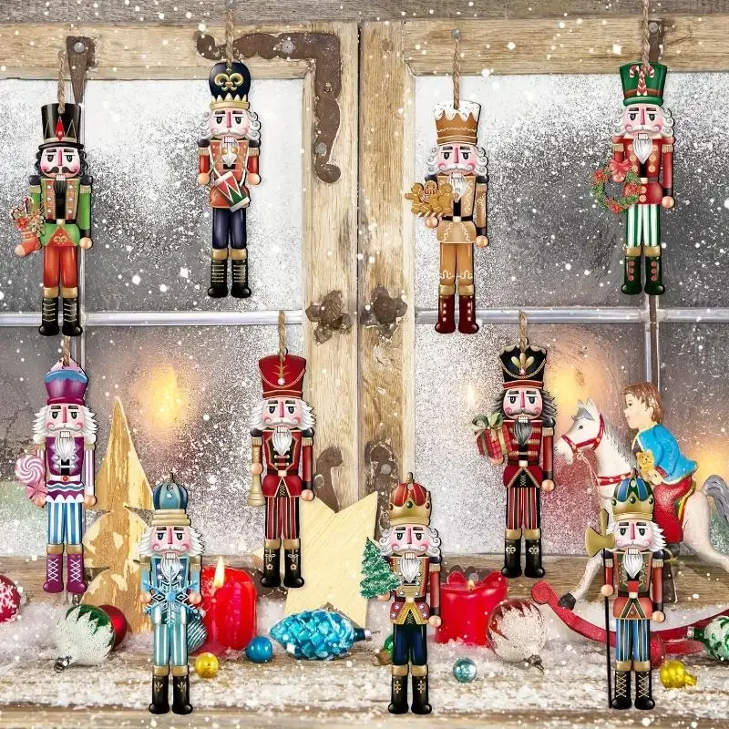 12PCS Nutcracker Wooden Decorative Set - New Year Christmas Gift, Party Decoration And Home Decor Xmas Tree Hanging Ornament - Image 6