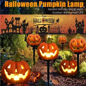 1/2PCS Solar LED Light Outdoor Halloween Pumpkin Lantern Waterproof Solar Lawn Light Outdoor Lighting Solar Light Garden Light