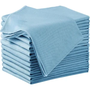 12Packaged Extra Large Microfiber Glass Cleaning Cloth - Super Absorbent，Lint-free and traceless，Independent Packaging，Suitable