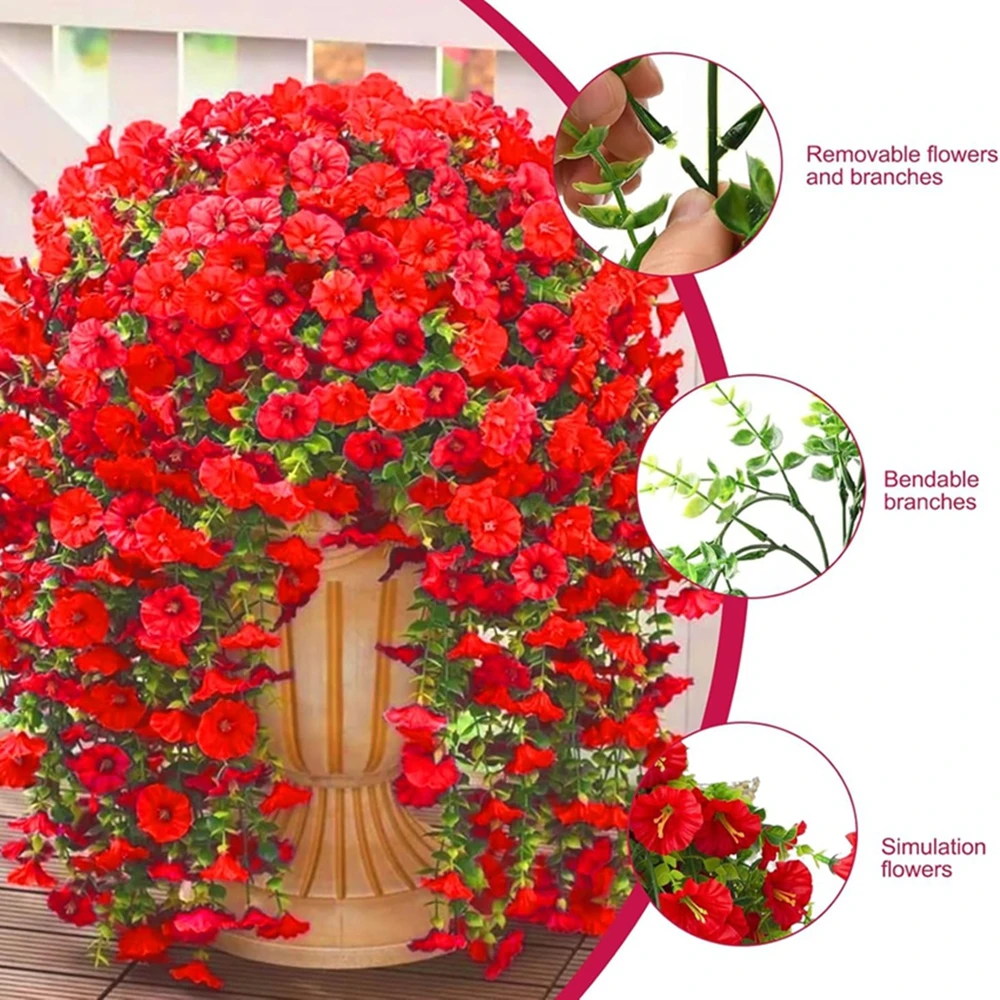 1/2Pcs Artificial Flowers Vine Morning Glory Wedding Home Room Table Festival Decor Halloween Outdoor Yard Garden Arch DIY Gifts - Image 2