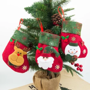 12Pcs Reusable Christmas Sock Bags Tear-Resistant Gift Stockings for Candies Chocolates Small Presents Home Party Decoration