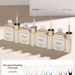 12ml One Second Leveling French Style Nail Polish Glue 2025 New High Saturation Crisperding French Style Painting Nail Salon