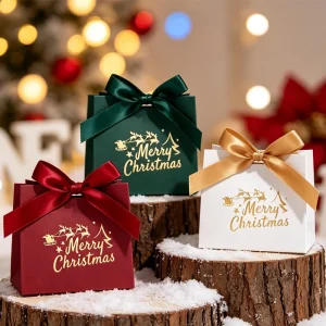 12pcs Elegant Christmas Gift Bags - Deep Brown,with Merry Christmas Script - Festive Packaging for Presents,Party Decorations