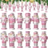 12pcs Nutcracker Soldier Pendant Wooden Character Ornament Christmas Tree Decoration Xmas Gifts Hanging Home Decor Accessories