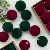 12pcs/box Velvet Christmas Balls Wine Red/Green Christmas Tree Hanging Pendents Navidad Festival Party Home Decor Supplies