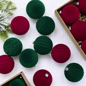 12pieces Red Baubles Extra Large Christmas Tree Ornaments For Elegant Holiday Decor Burgundy Baubles