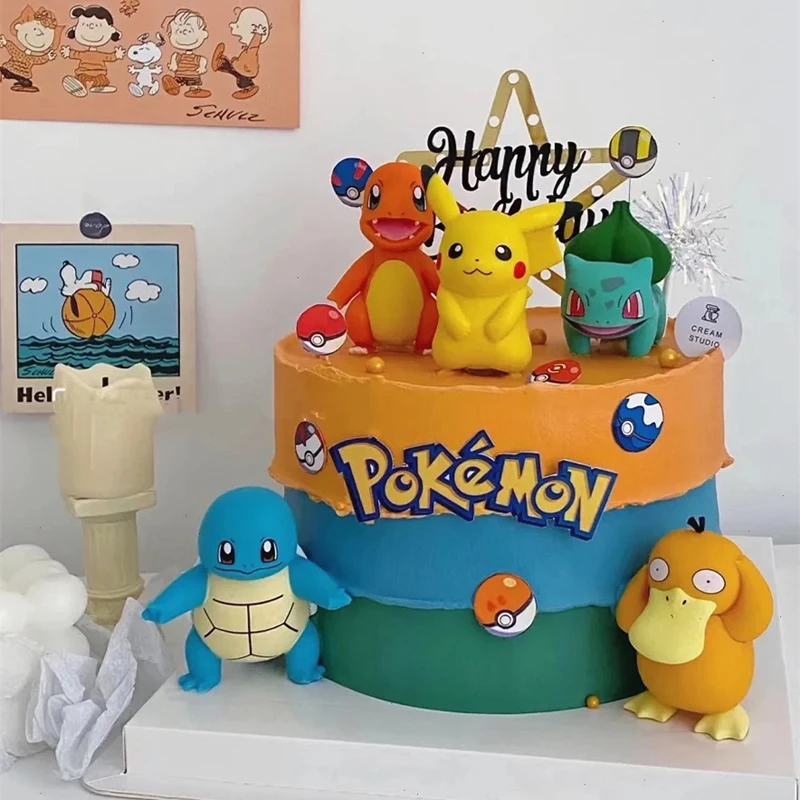 13Pcs/set Pokemon Cake Topper Pikachu Anime Figure Party Happy Birthday Pokemon Cake Decoration Supplies Ornaments Gift - Image 3