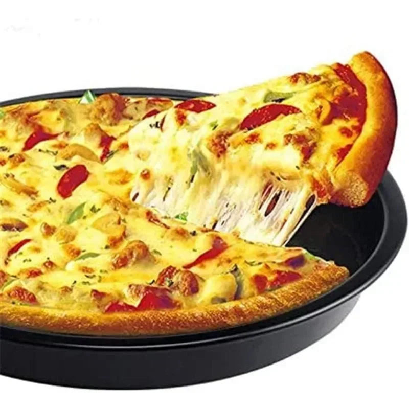 1/3pcs Round Pizza Pan Microwave Oven Pan Chip Tray Dish Carbon Steel Non-stick Mold Bakeware Pizza Tray, 8/9/10 Inch - Image 3