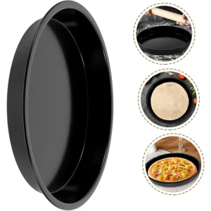 1/3pcs Round Pizza Pan Microwave Oven Pan Chip Tray Dish Carbon Steel Non-stick Mold Bakeware Pizza Tray, 8/9/10 Inch