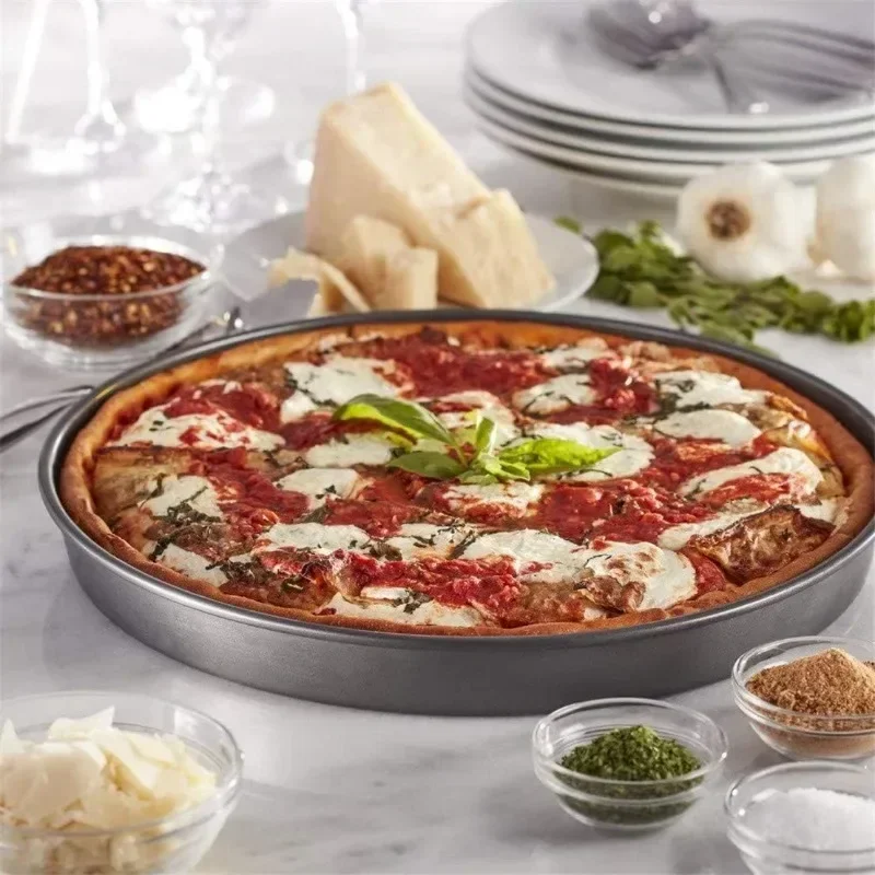 1/3pcs Round Pizza Pan Microwave Oven Pan Chip Tray Dish Carbon Steel Non-stick Mold Bakeware Pizza Tray, 8/9/10 Inch - Image 6