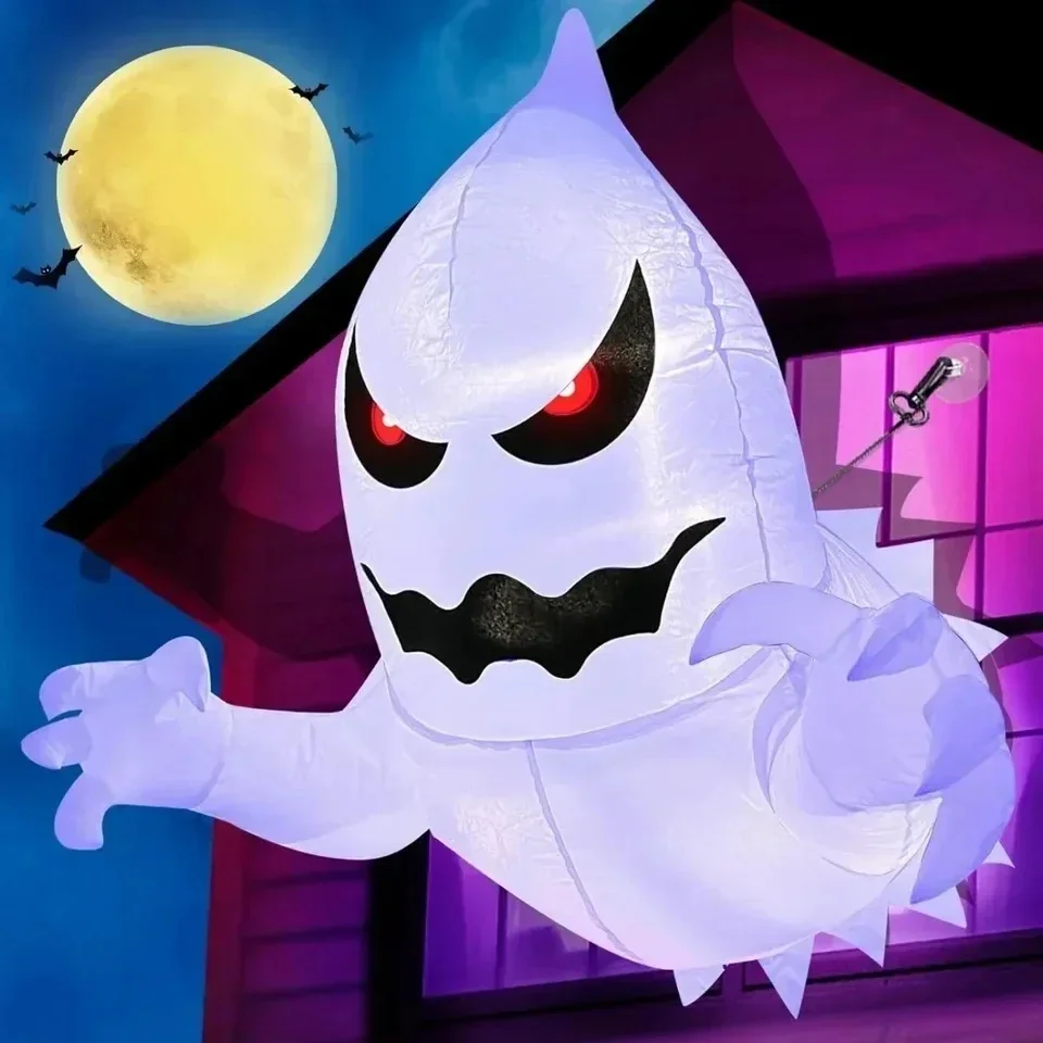 140cm Halloween Ghost Scary Inflatable Giant Blow Up Foldable Phantom Unique Coming Party Outside Yard Garden Lawn Decor Prop
