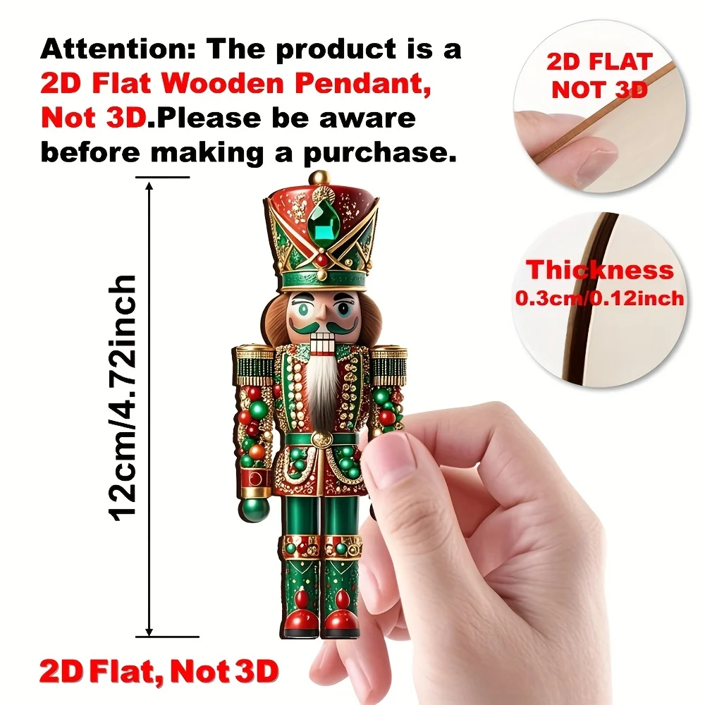 14/28pcs Nutcracker Soldier Christmas Wooden Hanging Decors Wood Gift Xmas Pendant Christmas Party Supplies Home Decor Christmas - Image 3
