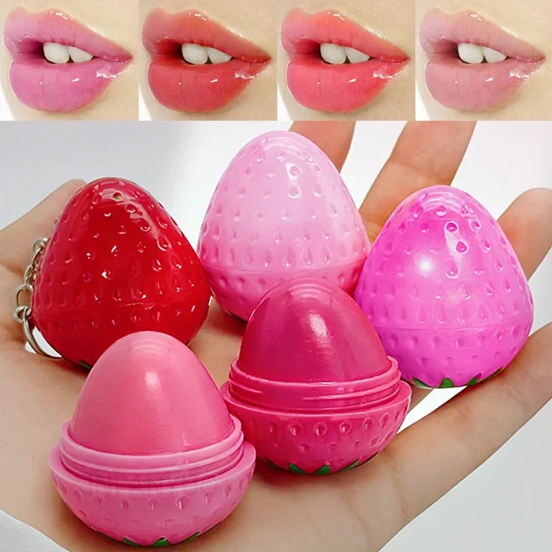 1/4Pcs Strawberry Lip Balm Long-Lasting Moisturizing Repair Hydrating Red Lipstick Cute Fruits Repairs Dry Lips Care Cosmetics