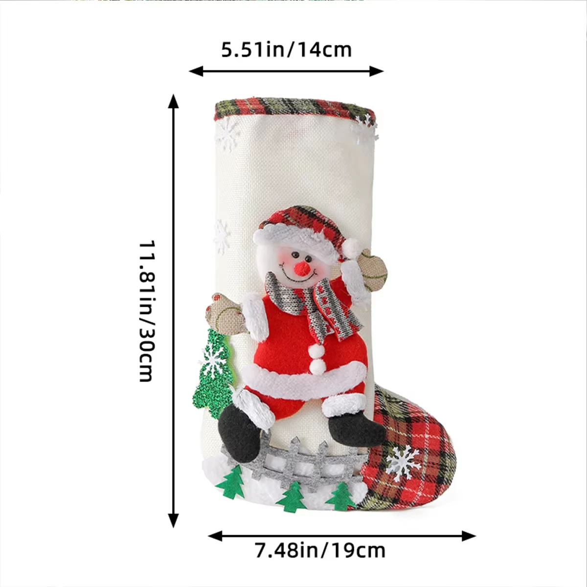 1/4pcs Christmas Stockings Large Capacity Cute Santa Claus/Snowman/Bear/Elk Gift Bags for Xmas Tree Hanging Ornaments Home Decor - Image 4
